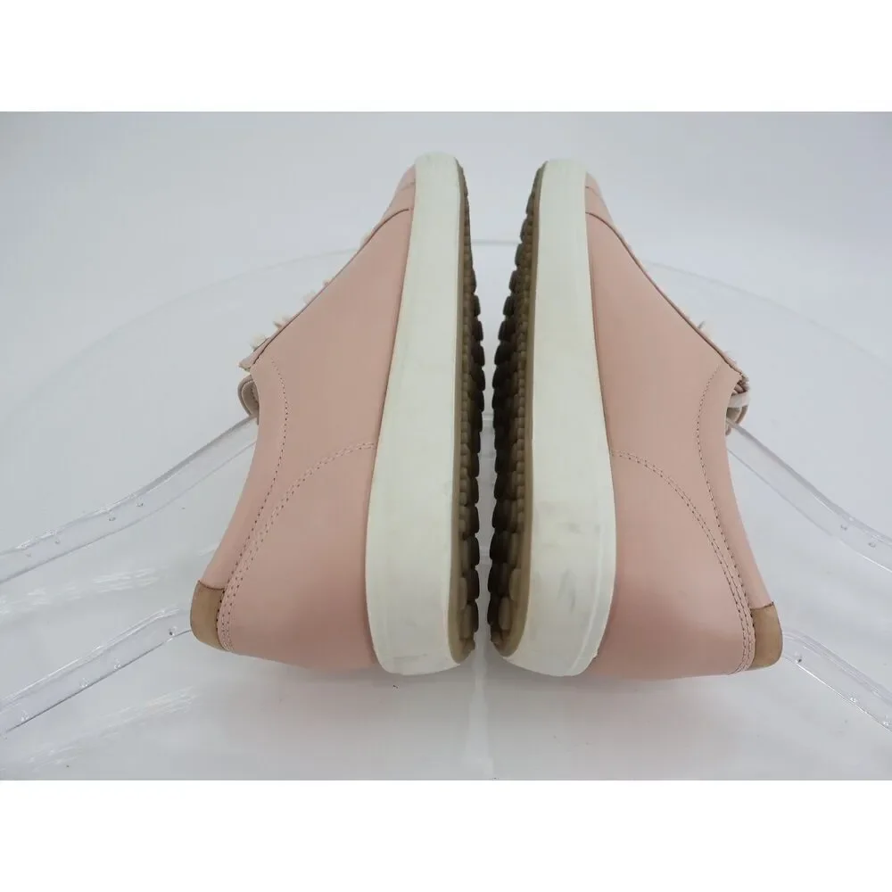 Ecco Women's Soft 7 Sneaker Size 43 12 Pink Blush Leather Lace Up Shoes Comfy